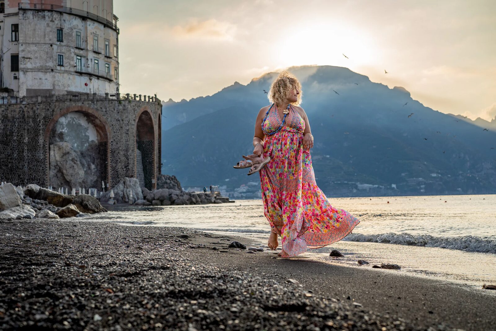 Portrait by the old coastal tower