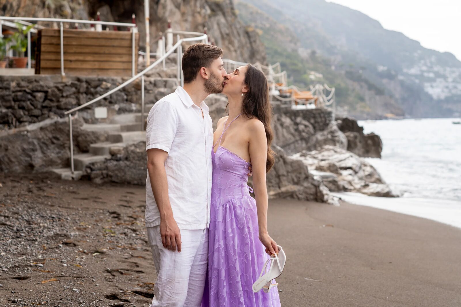 Couple by the sea on the Amalfi Coast