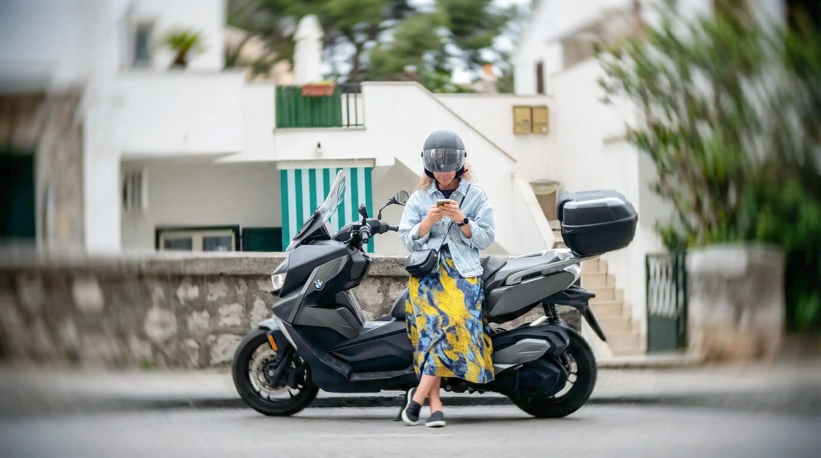 Woman on a scooter in Amalfi