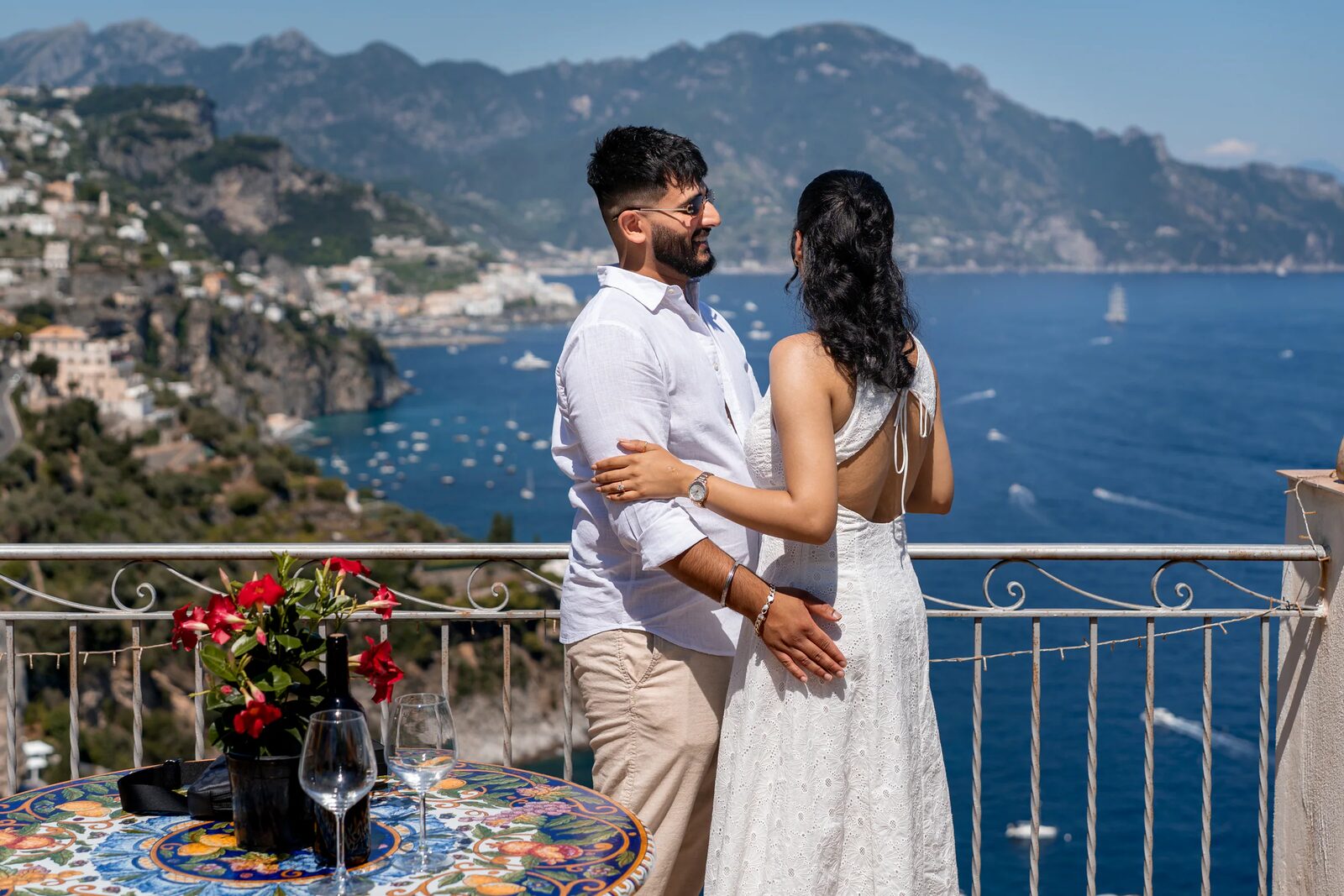 Couple on a quiet Ravello terrace