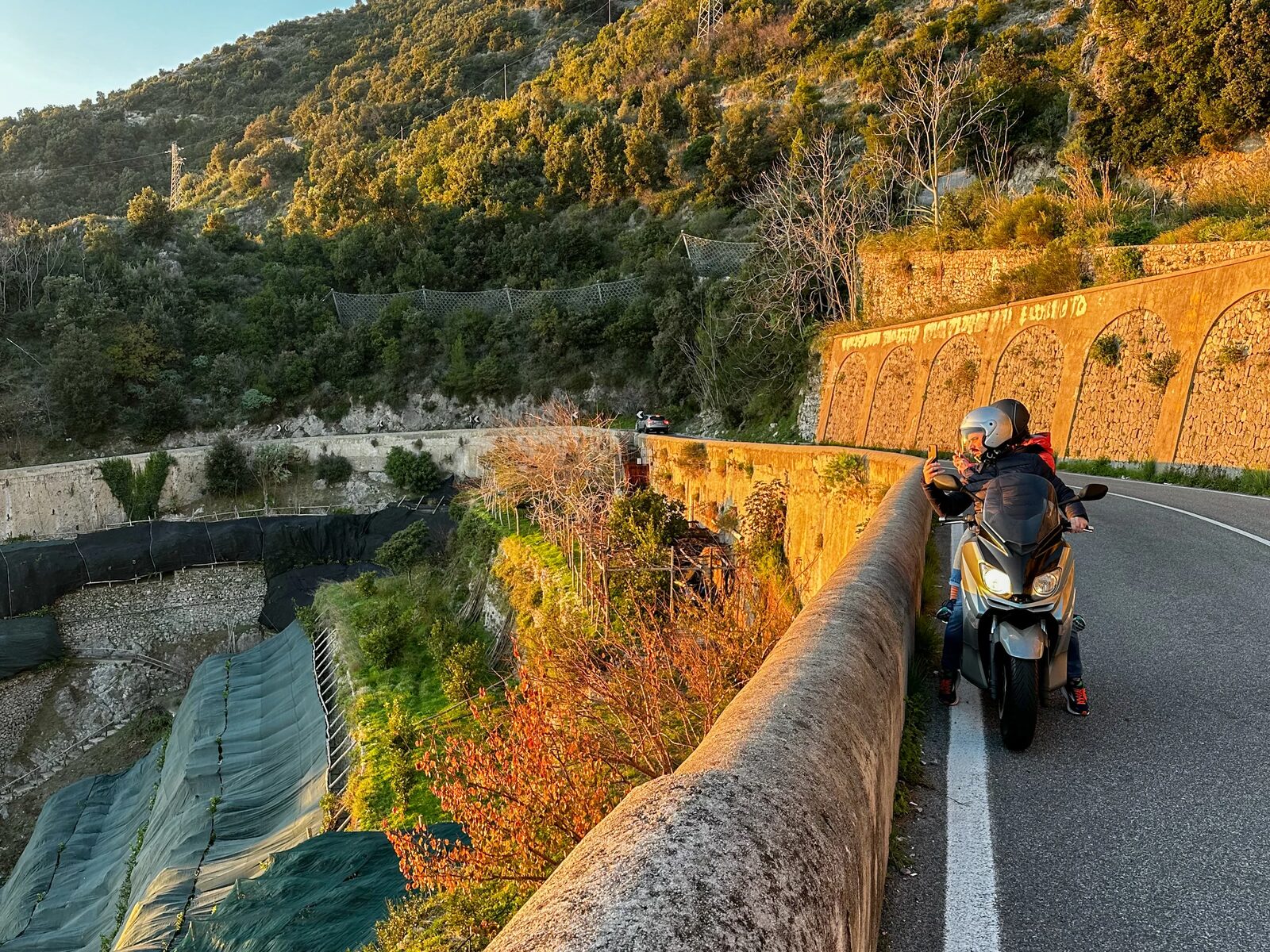 Scooter on a quiet mountain road